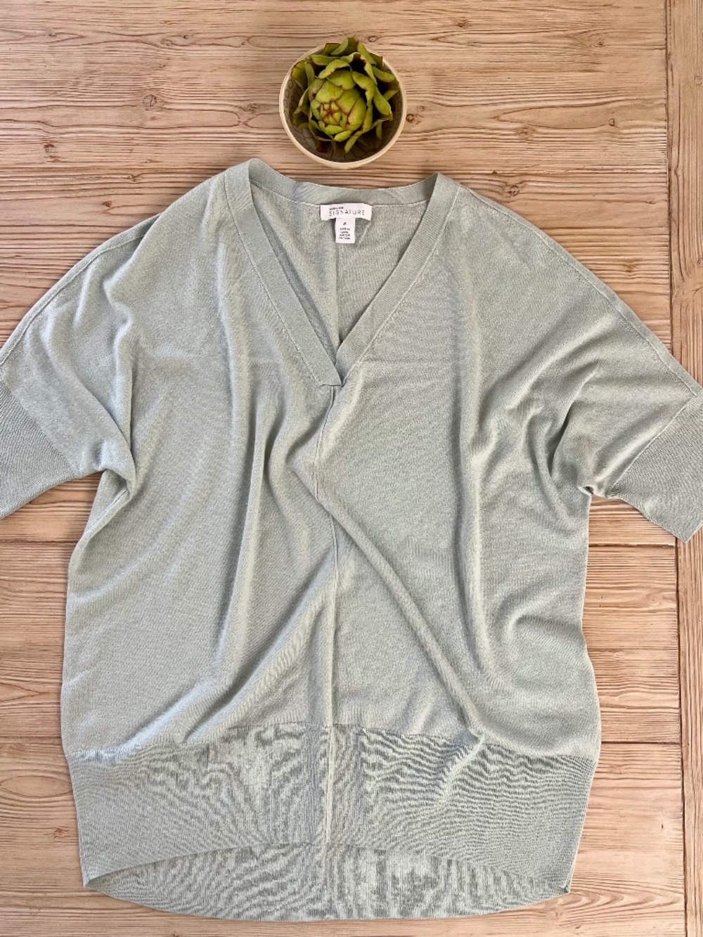 Nordstrom Signature Silk Cashmere V Neck Sweater Medium
